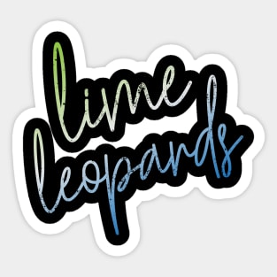 CURSIVE lime leopards Sticker